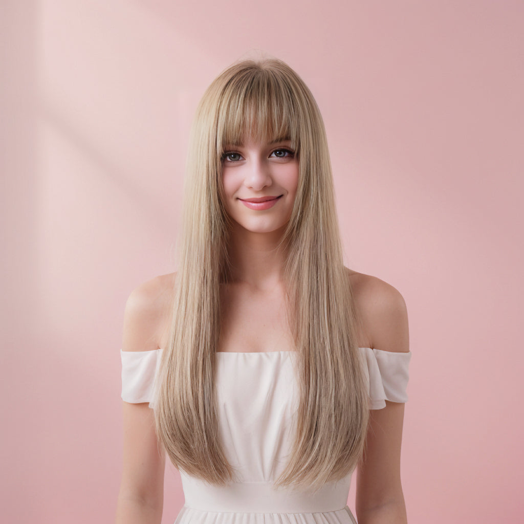 Sarah Brown Long Wig with bangs