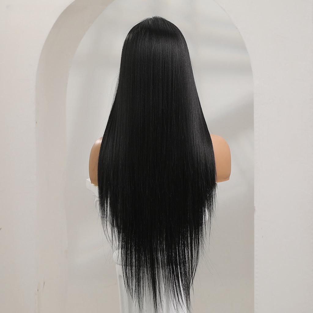 Black Straight Front Lace Wig