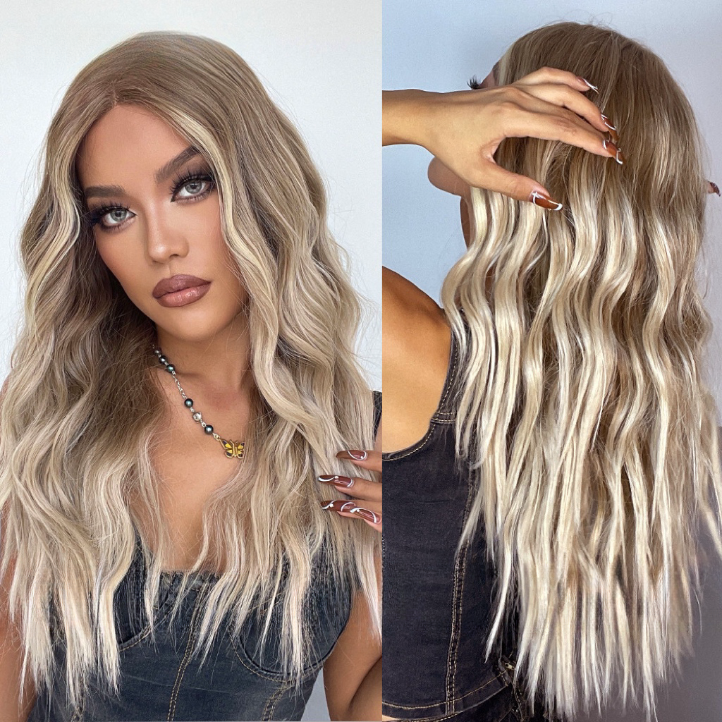 White Blonde Front Lace Wavy Wig