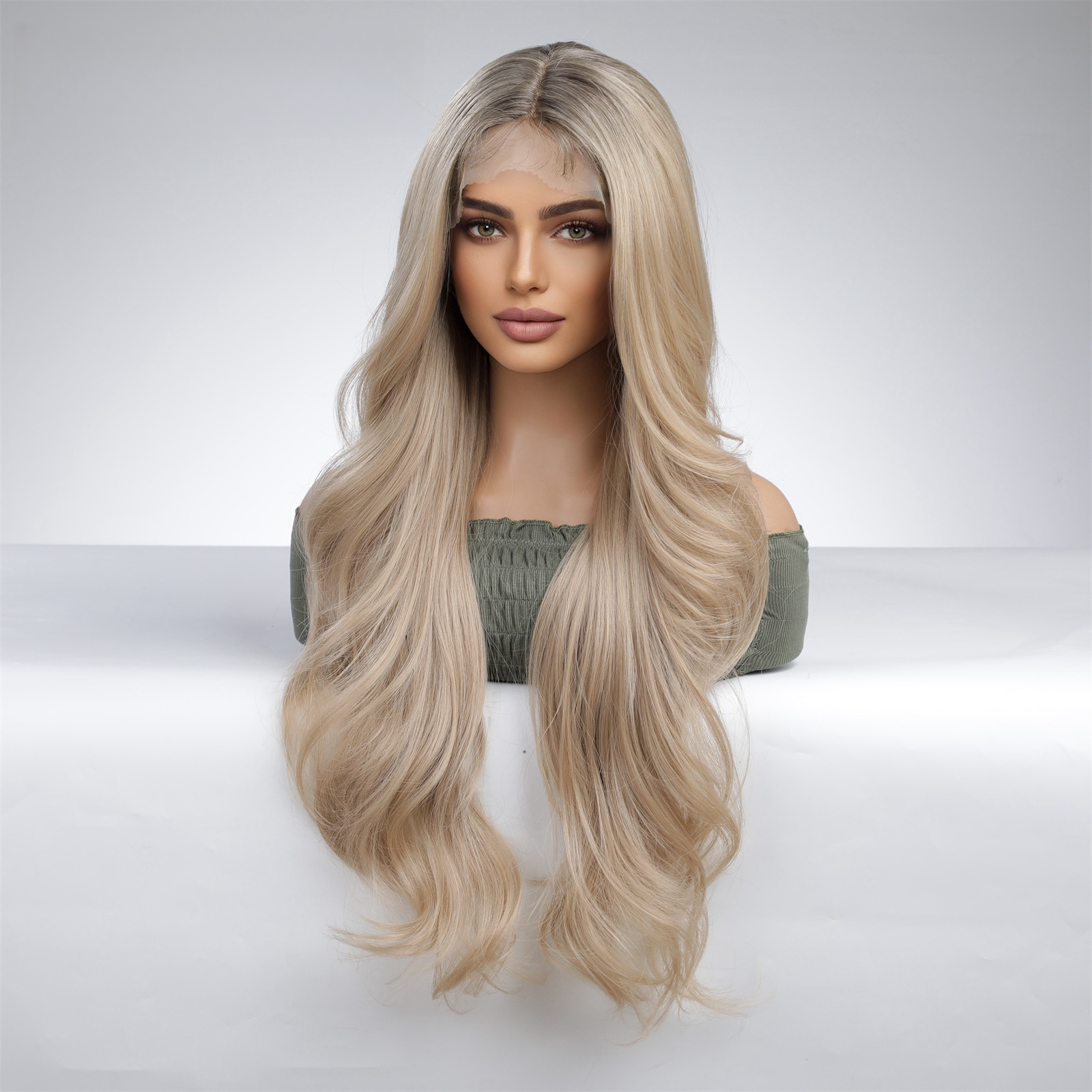 White Blonde Lace Front Wavy Wig