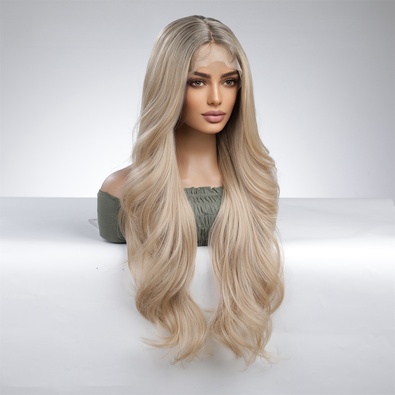 White Blonde Lace Front Wavy Wig