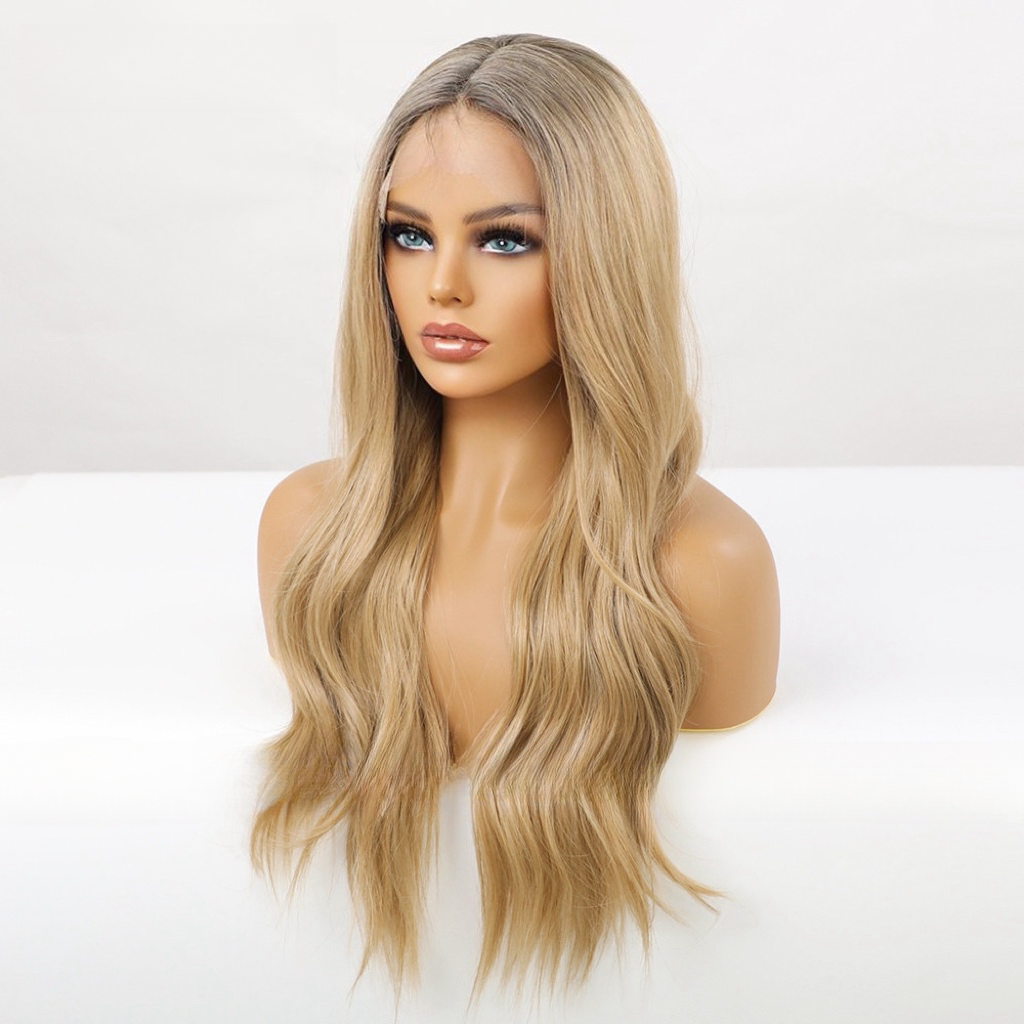 Blonde Long Front Lace Wavy Wig