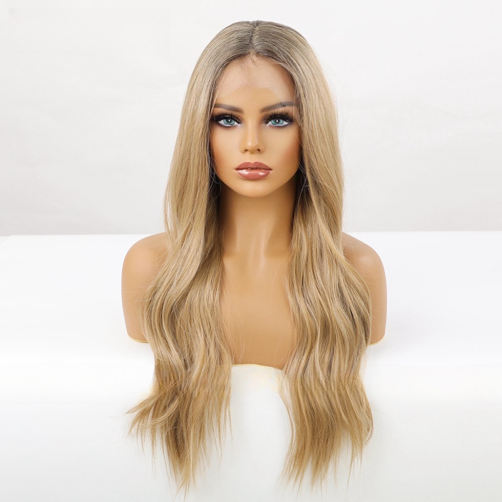 Blonde Long Front Lace Wavy Wig