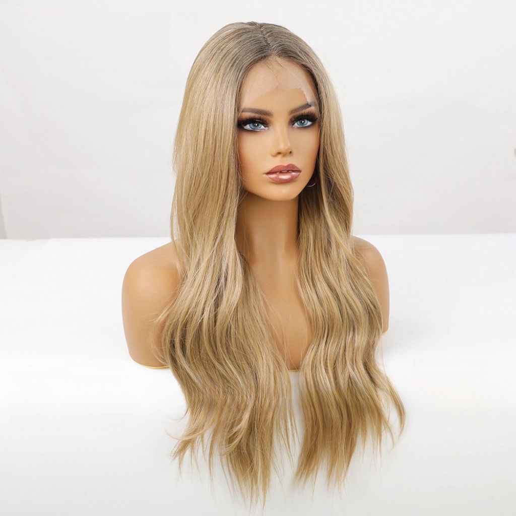 Blonde Long Front Lace Wavy Wig