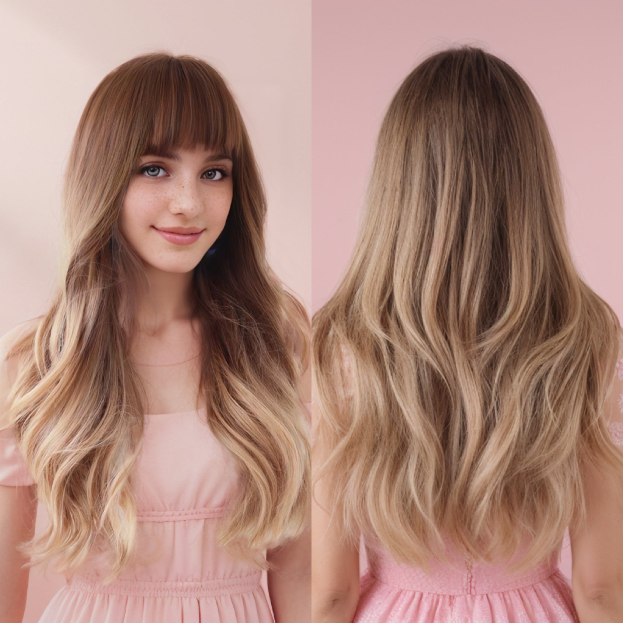 Sophia_ Blonde Long Wavy Wig with Bangs