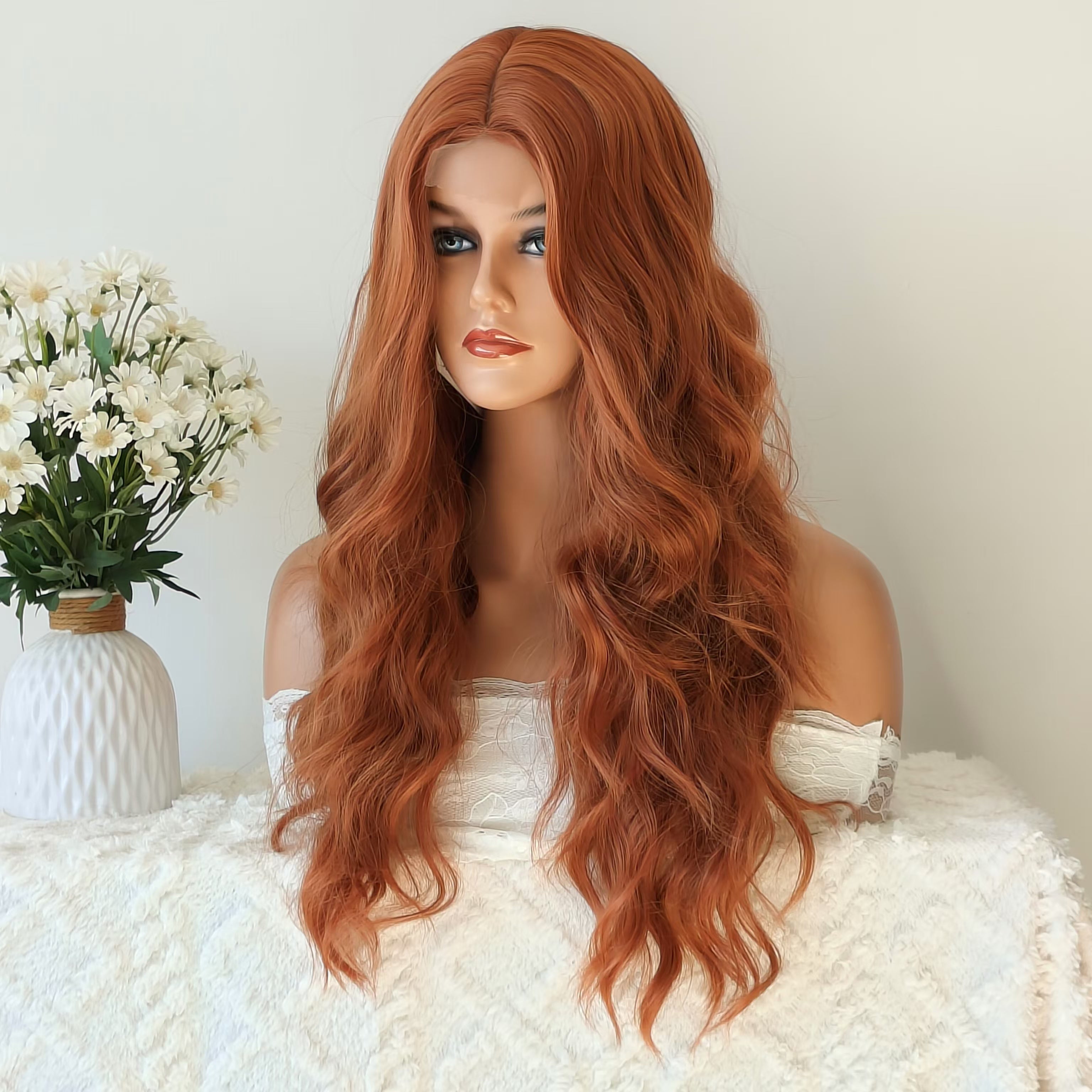 Naomi Red Brown Long Wavy Long Wig