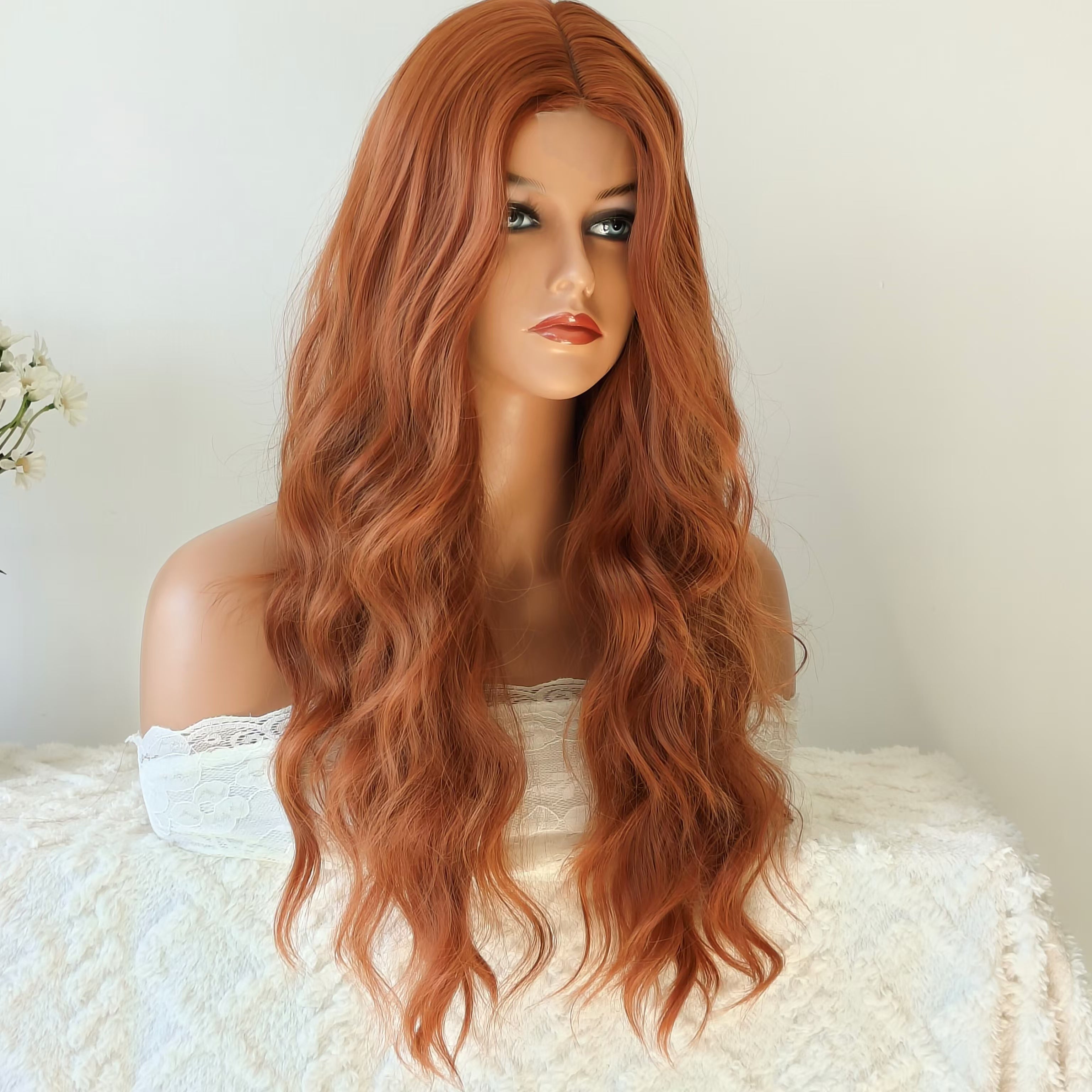 Naomi Red Brown Long Wavy Long Wig