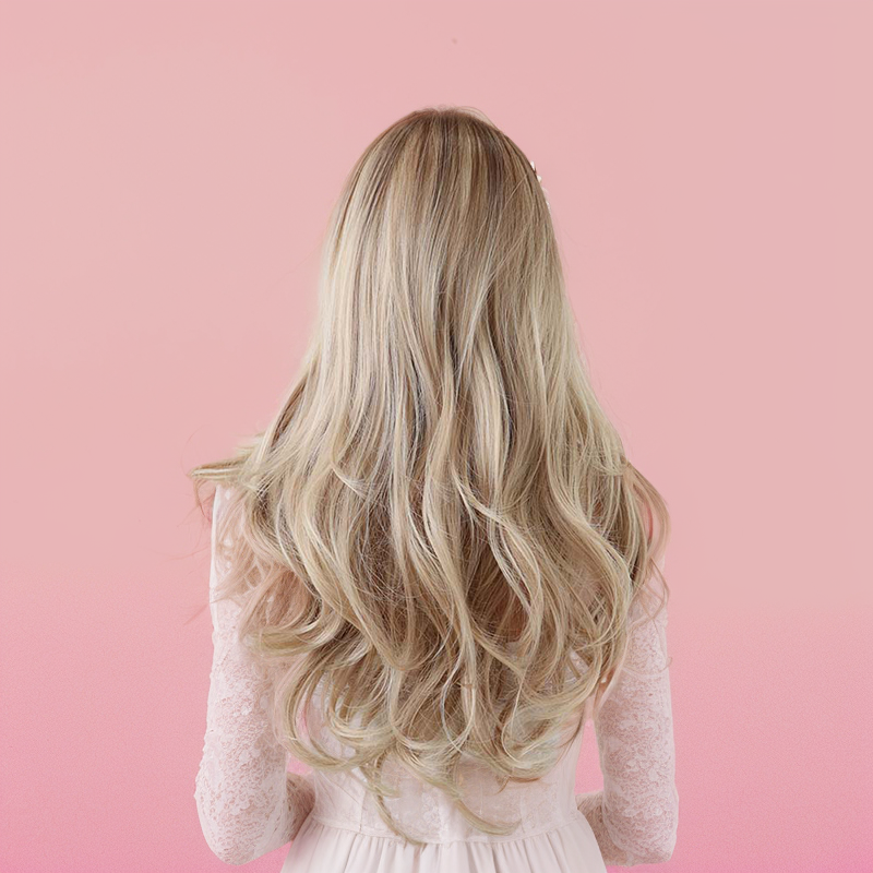 Ella Blonde Long Wavy Wig with Bangs