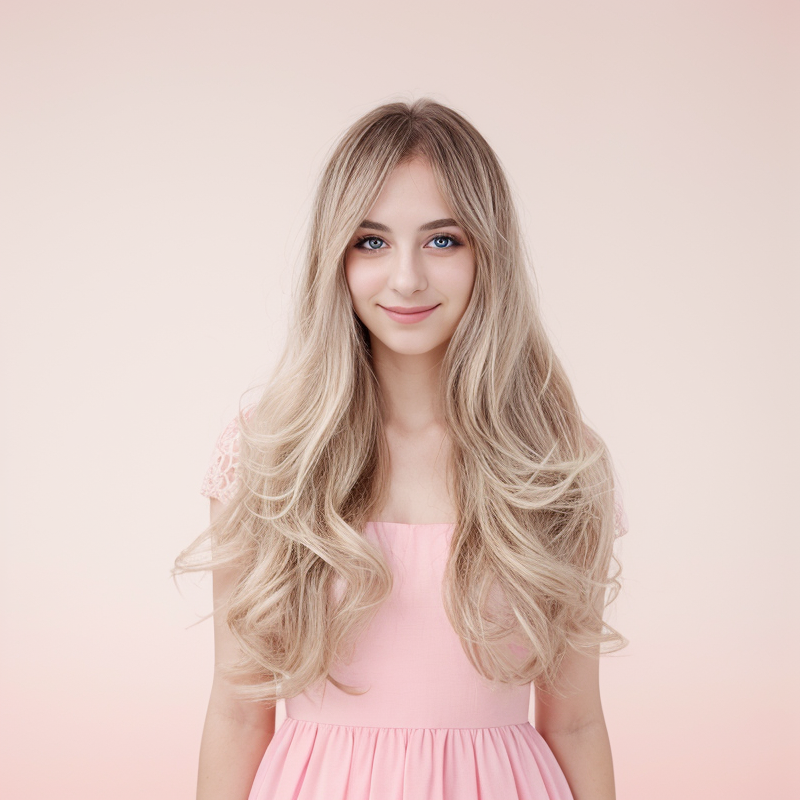 Ella Blonde Long Wavy Wig with Bangs