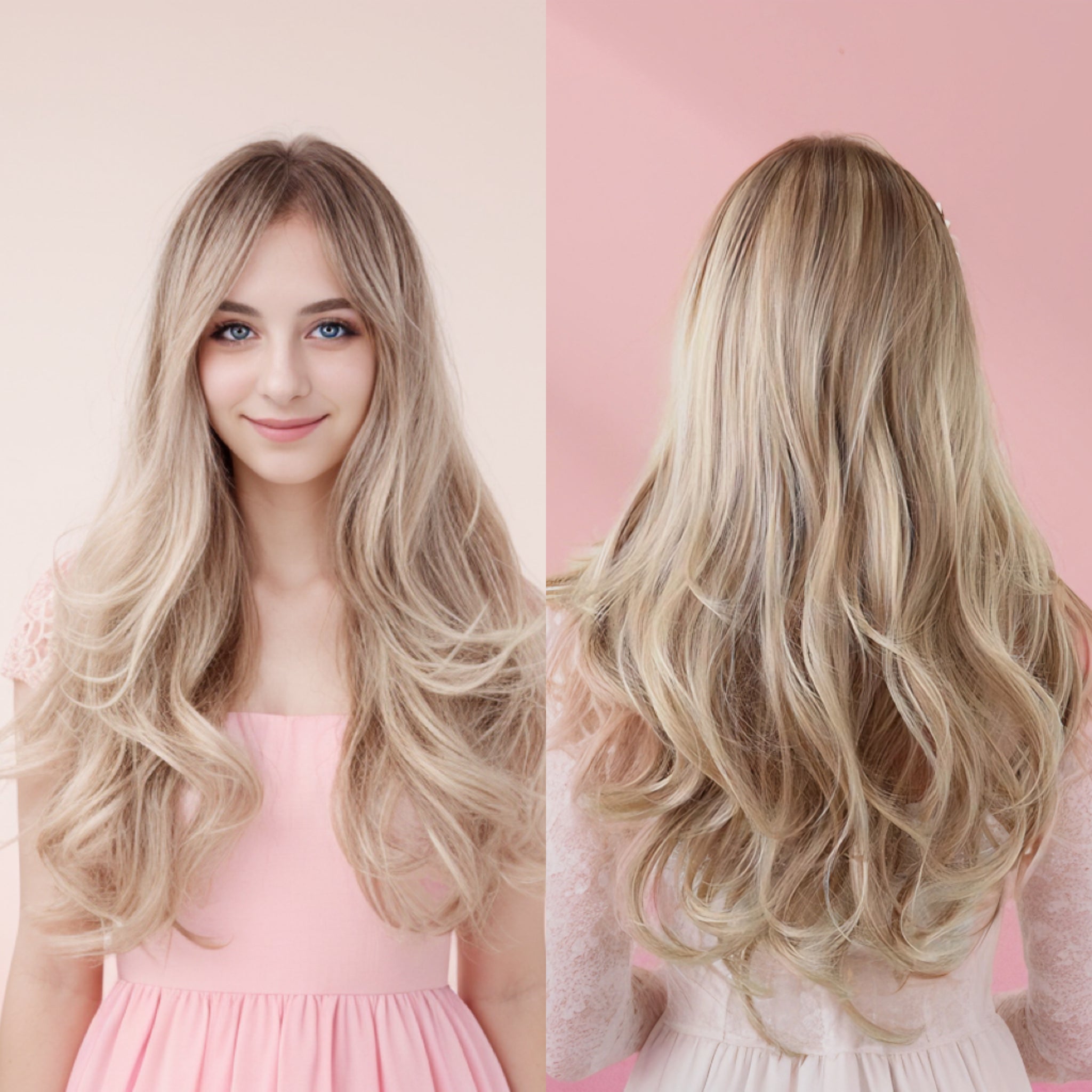 Ella Blonde Long Wavy Wig with Bangs