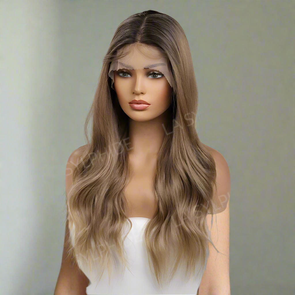 Jade 24 Inches Brown Lace Front Long Wavy Wig