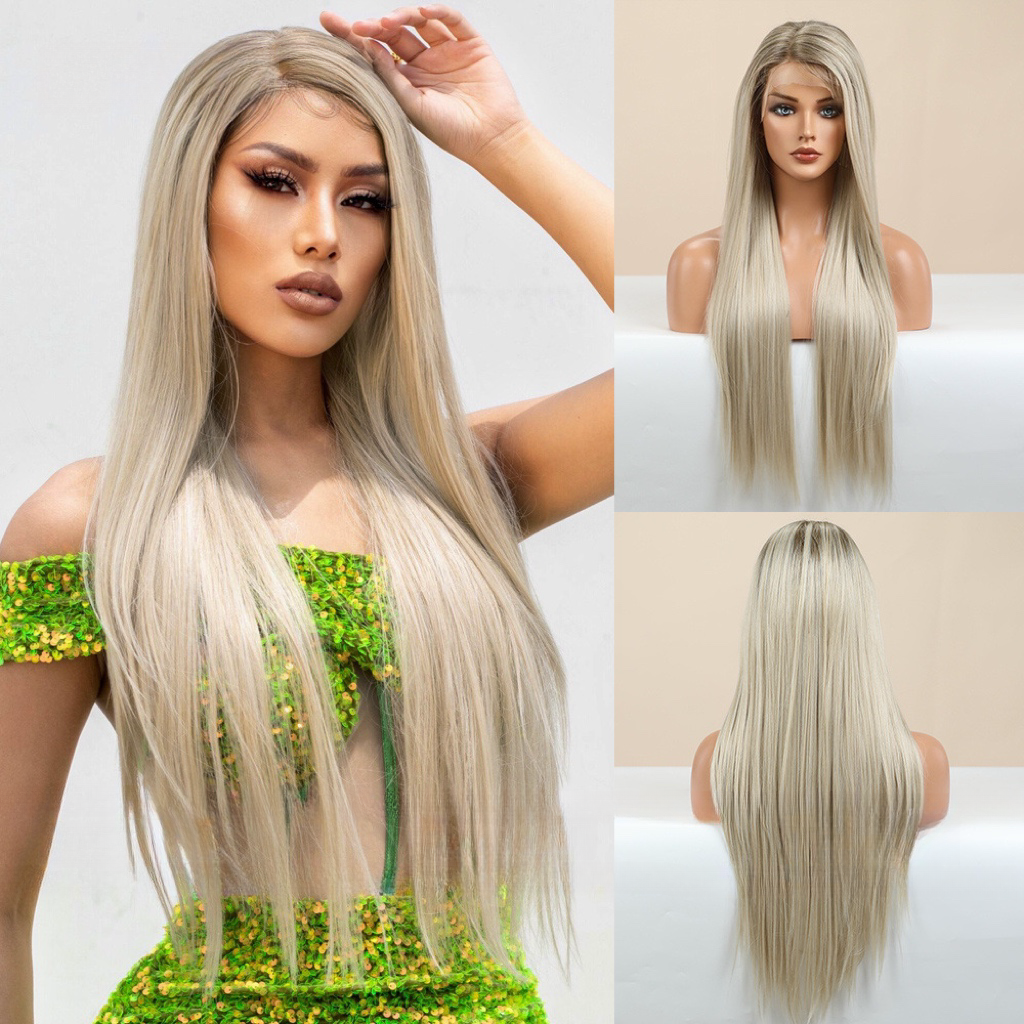 White Blonde Long Straight Wig