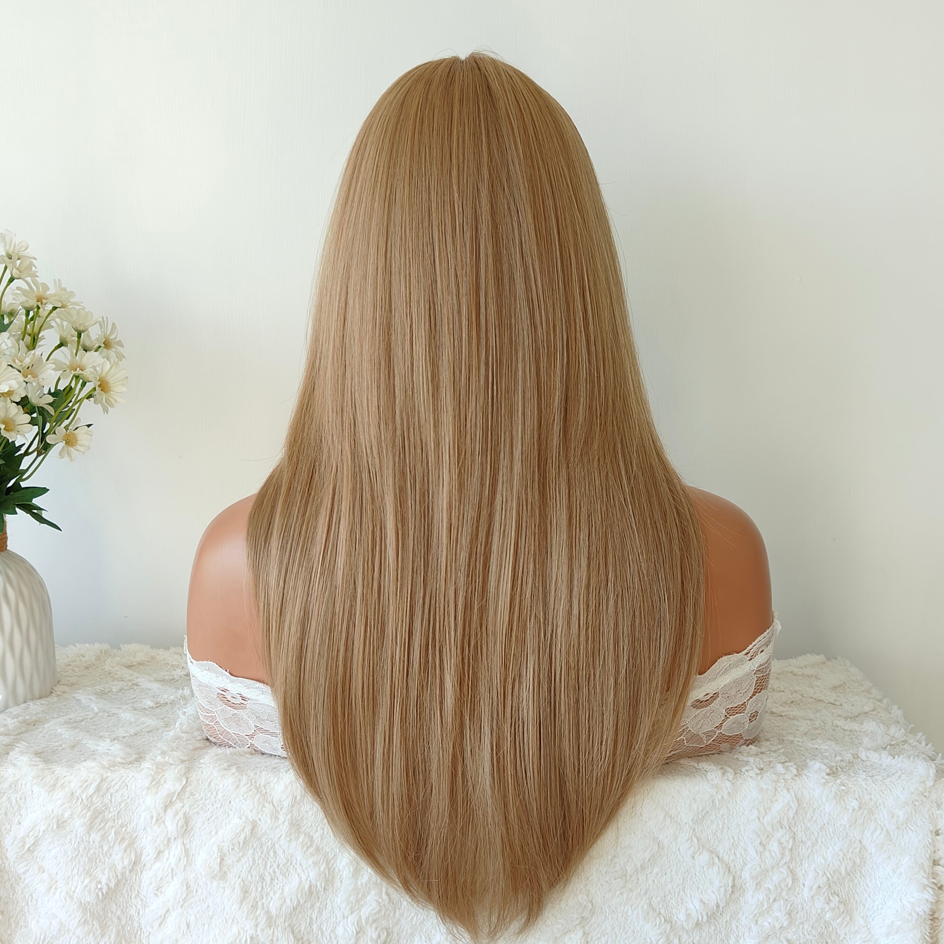 Scarlett Blonde Long Wig with Curtain Bangs