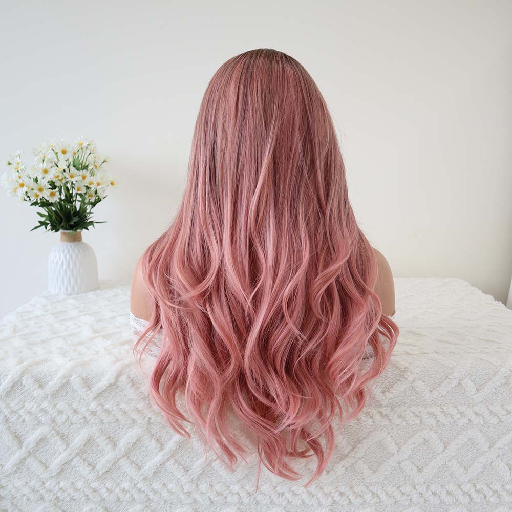 Hailey Pink mixed Black Long Wavy Wig