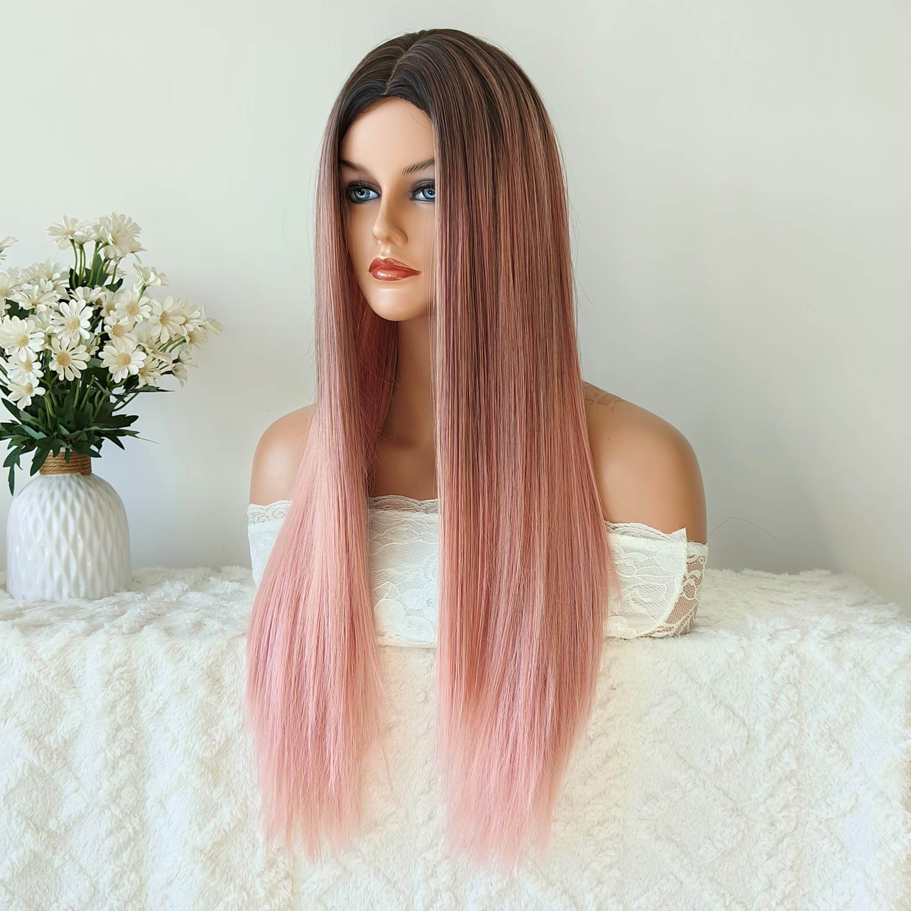 Maya Pink mixed Black Straight Wig