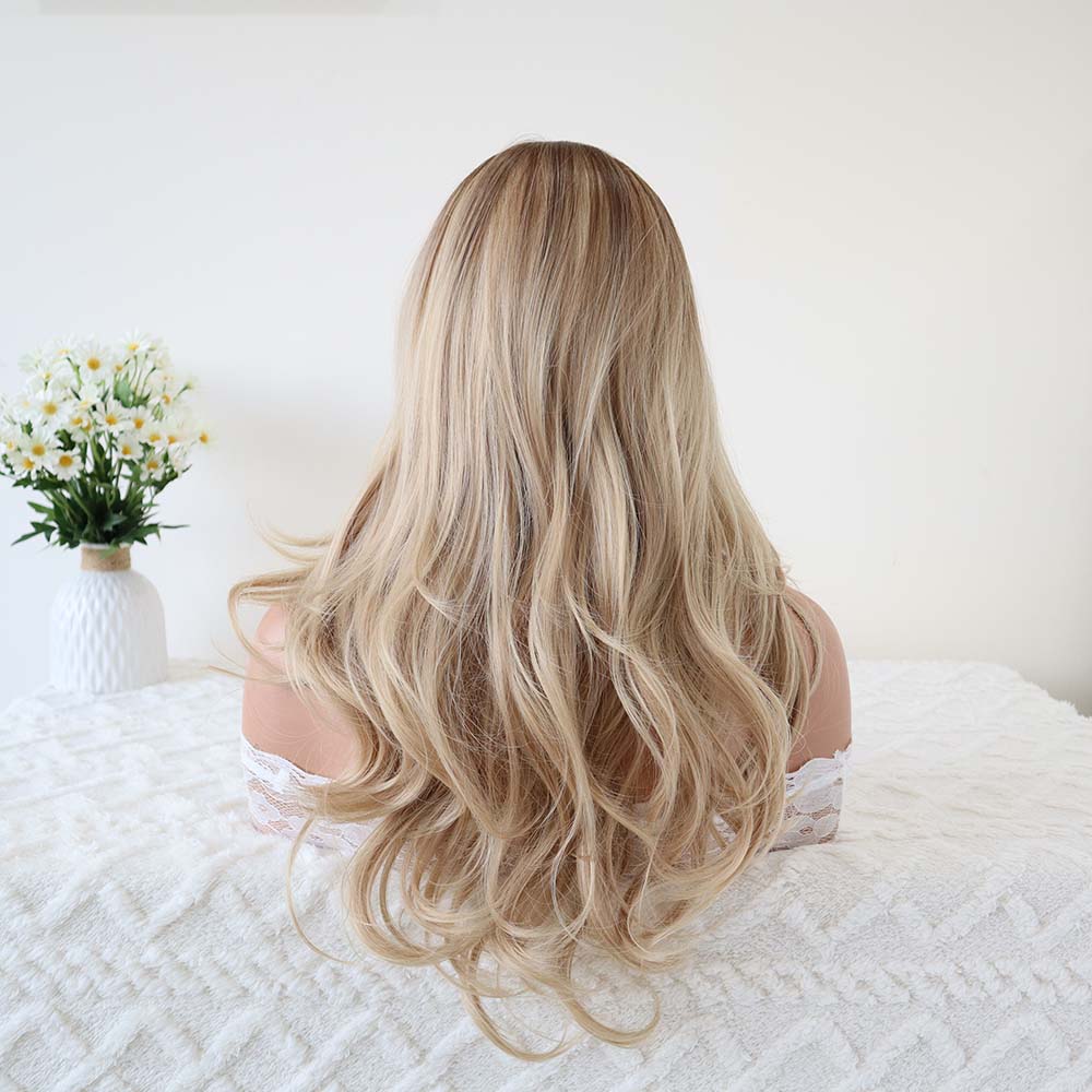 Ella Blonde Long Wavy Wig with Bangs