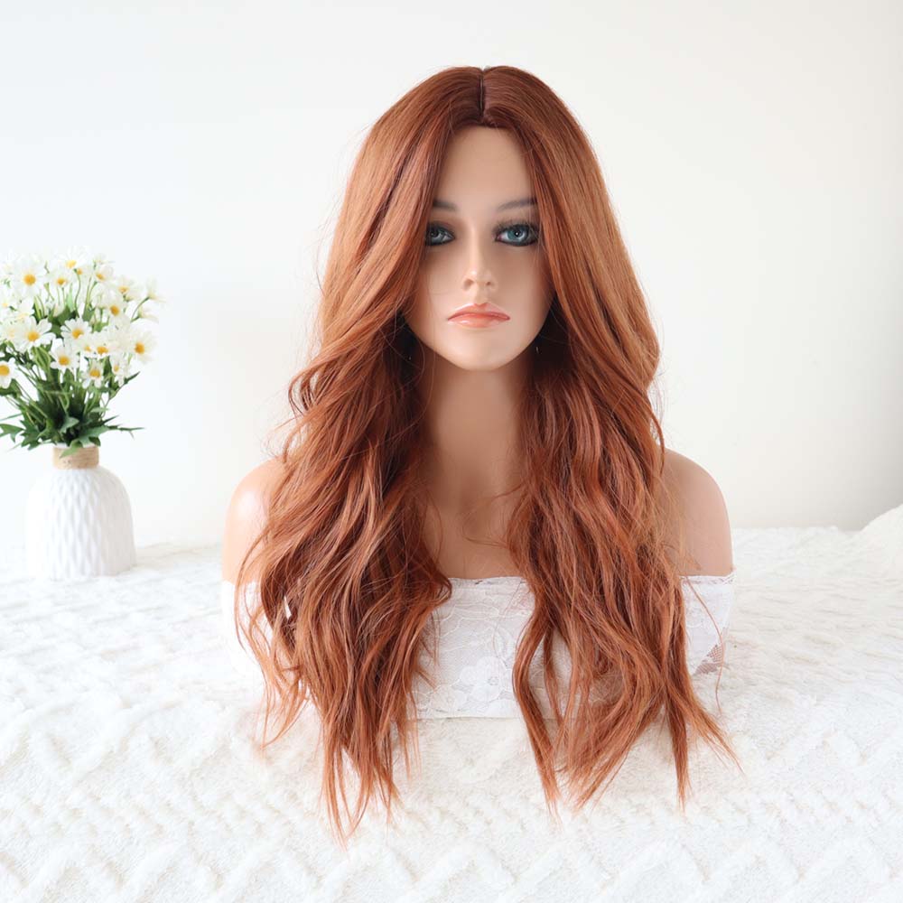 Lillian Red Brown Long Wavy Wig