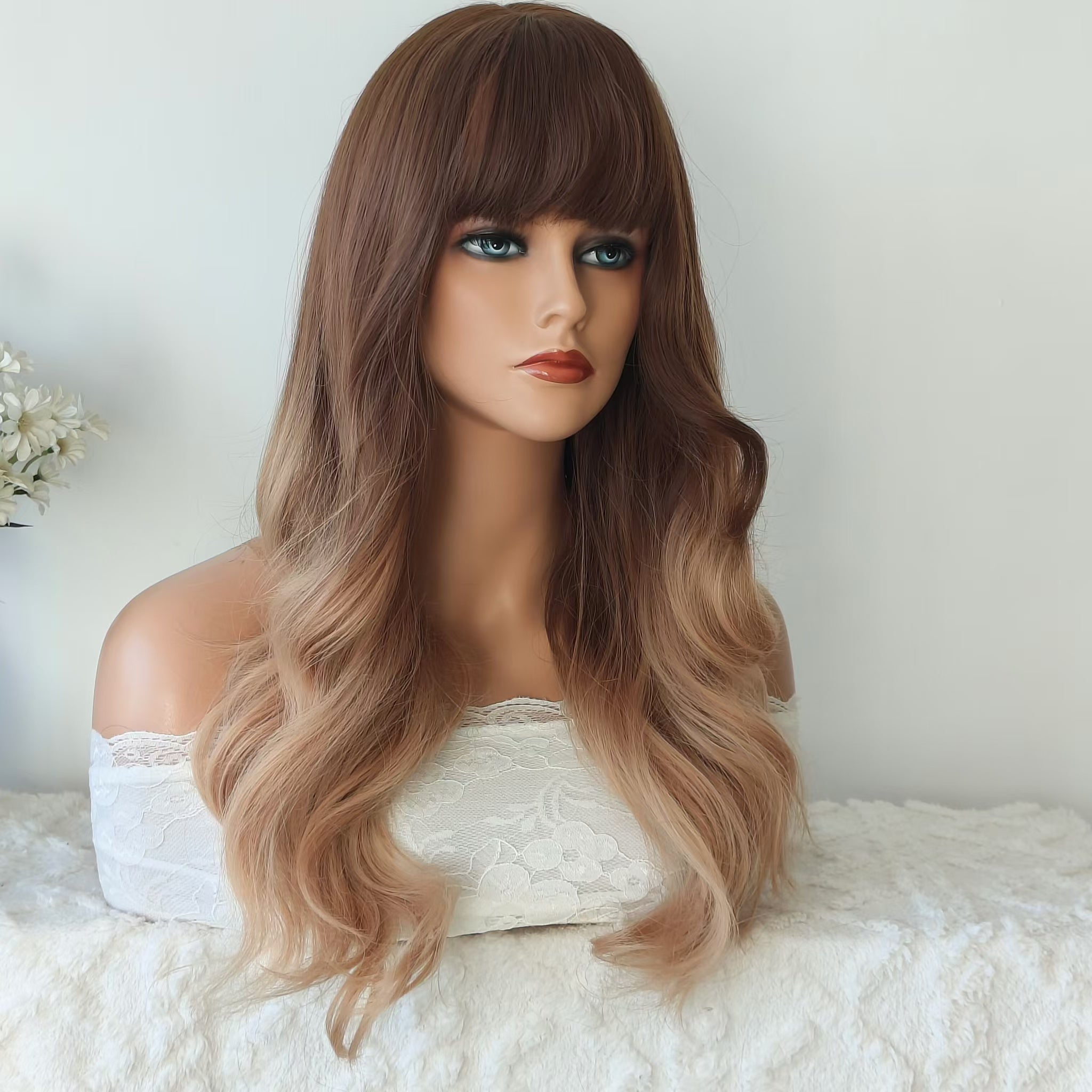 Isabella Blonde Long Wavy Wig with Bangs