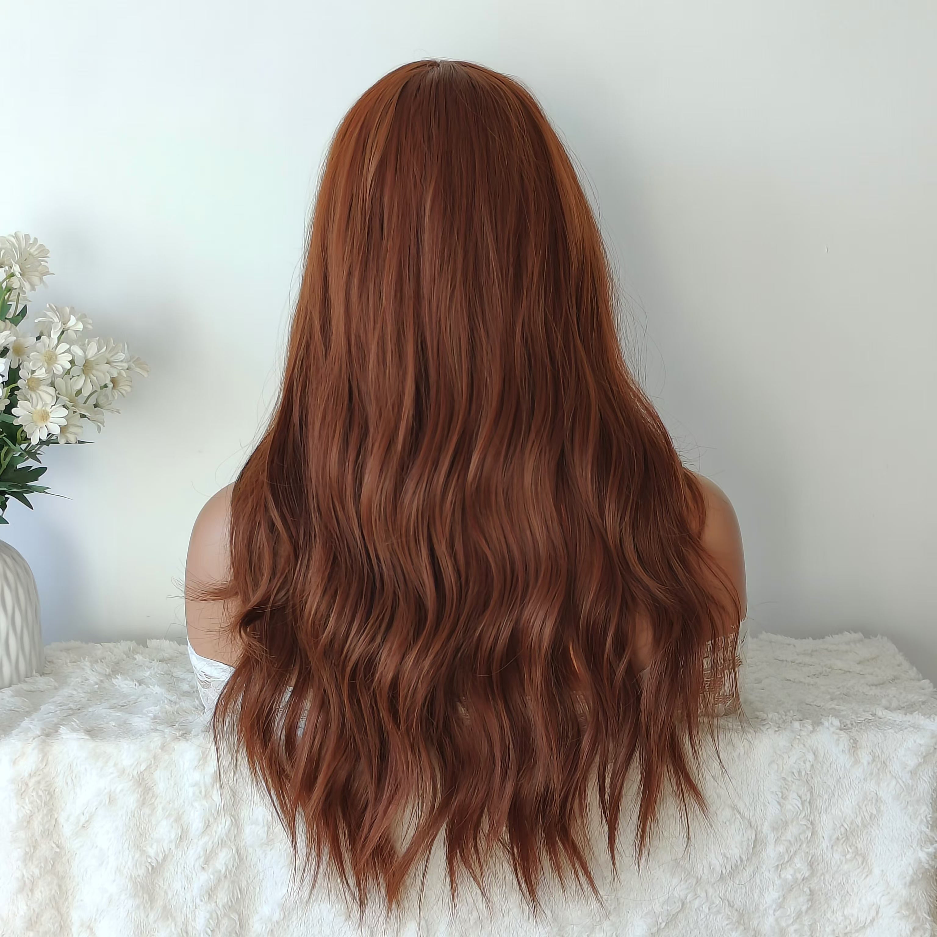 Mia Red Brown Long Wig with bangs