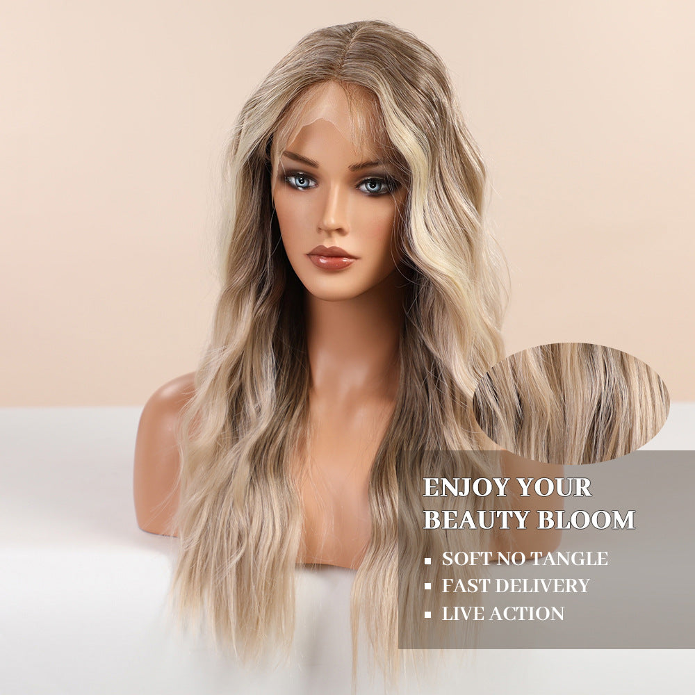 Blonde Long Front Lace Wavy Wig