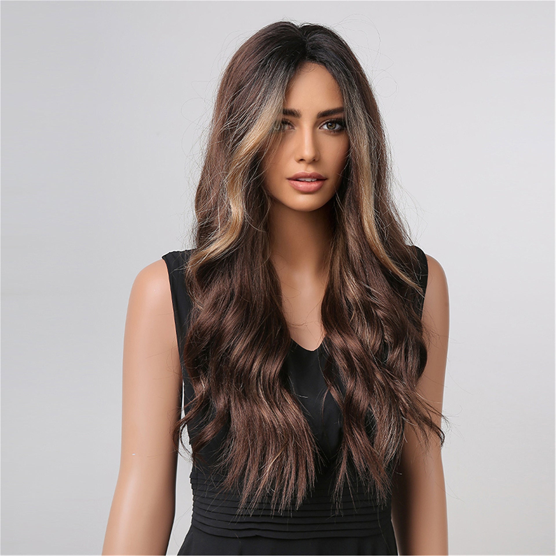 Brown Long Wavy Front Lace Wig