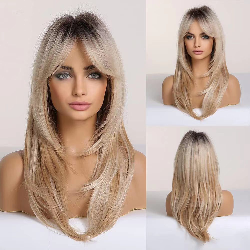 Blonde highlight long wig