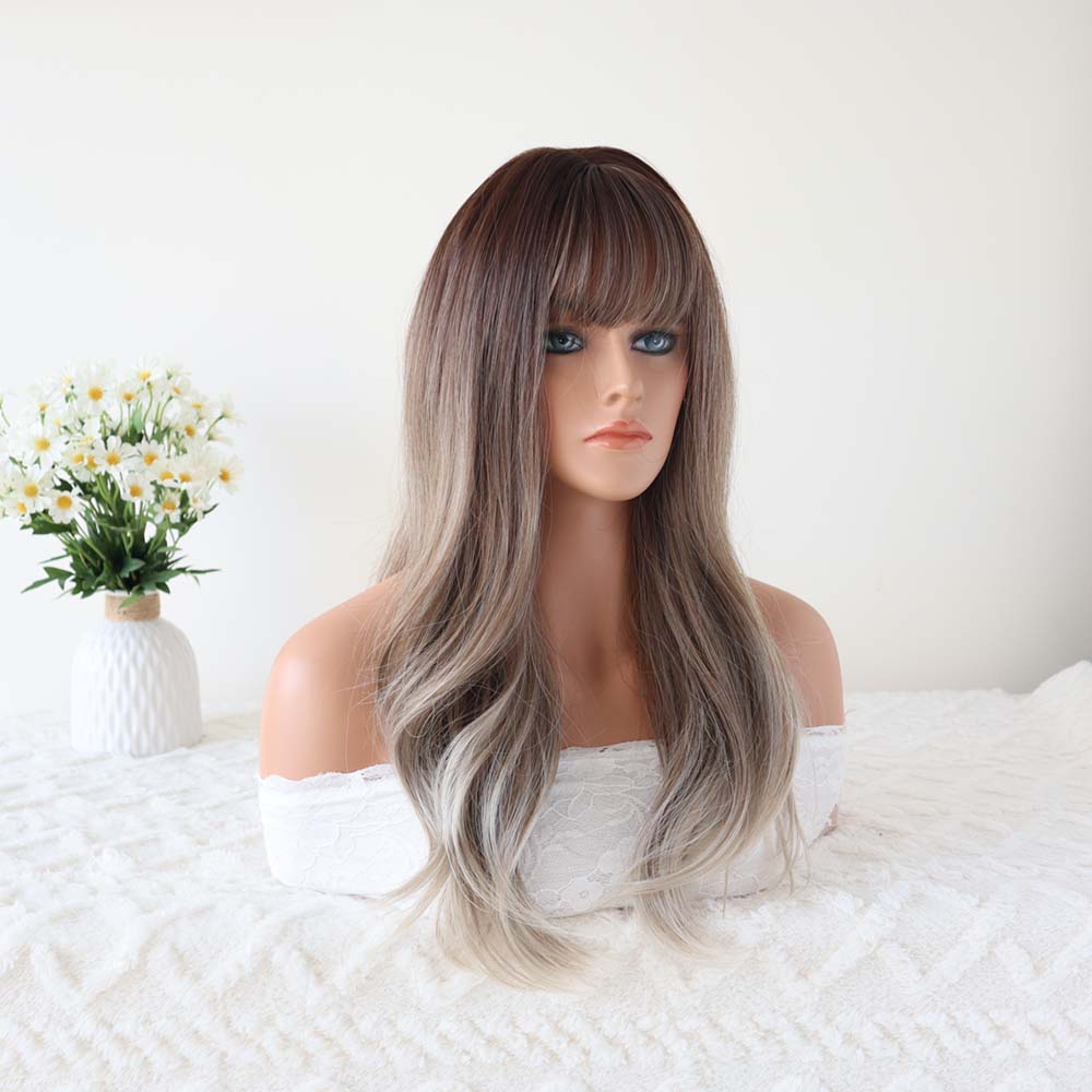 Black mixed White Blonde Wavy Wig Allison