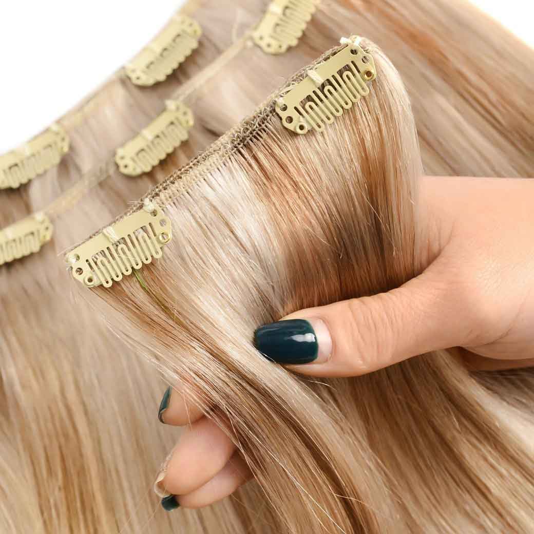 gold straight wig extension